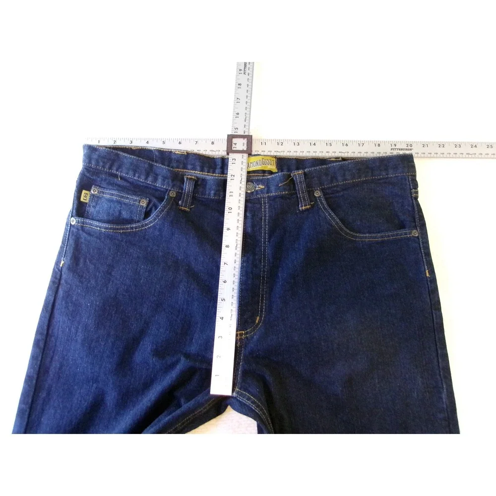 Diamond‎ Gusset Mens Dark Wash Stretch Denim Jeans Made in USA Blue 40x32